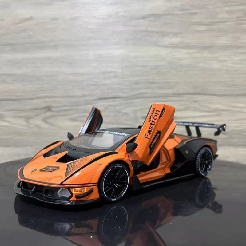 1:24 Lamborghini Essenza SCV12 Simulated Sound and Light Metal Car Model Children'S Birthday Gift Toy Collection High-End Gift
