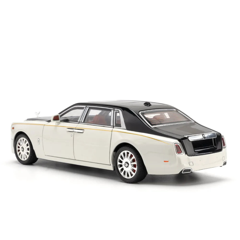 1:18 Rolls Royce Phantom Luxury Car Alloy Diecast Metal Model Sound & Light Pull Back Toy Trendy Ornaments for Friend Gift