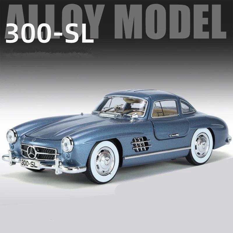 1:24 Benzs 300SL Track Version Alloy Sports Car Model Diecast Metal Racing Vehicles Car Model Sound and Light Childrens Toy Gift