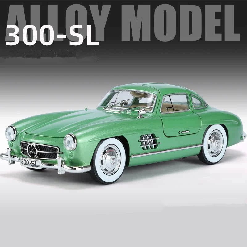 1:24 Benzs 300SL Track Version Alloy Sports Car Model Diecast Metal Racing Vehicles Car Model Sound and Light Childrens Toy Gift