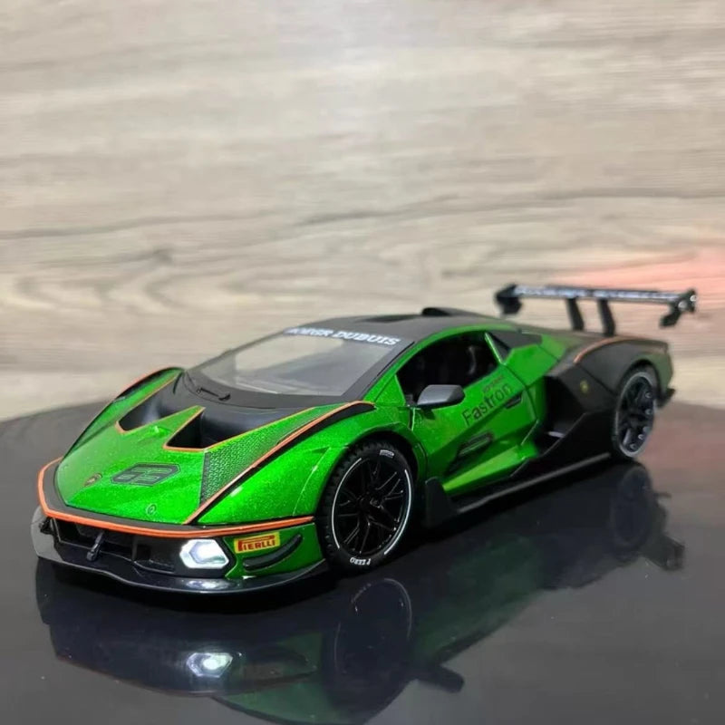 1:24 Lamborghini Essenza SCV12 Simulated Sound and Light Metal Car Model Children'S Birthday Gift Toy Collection High-End Gift