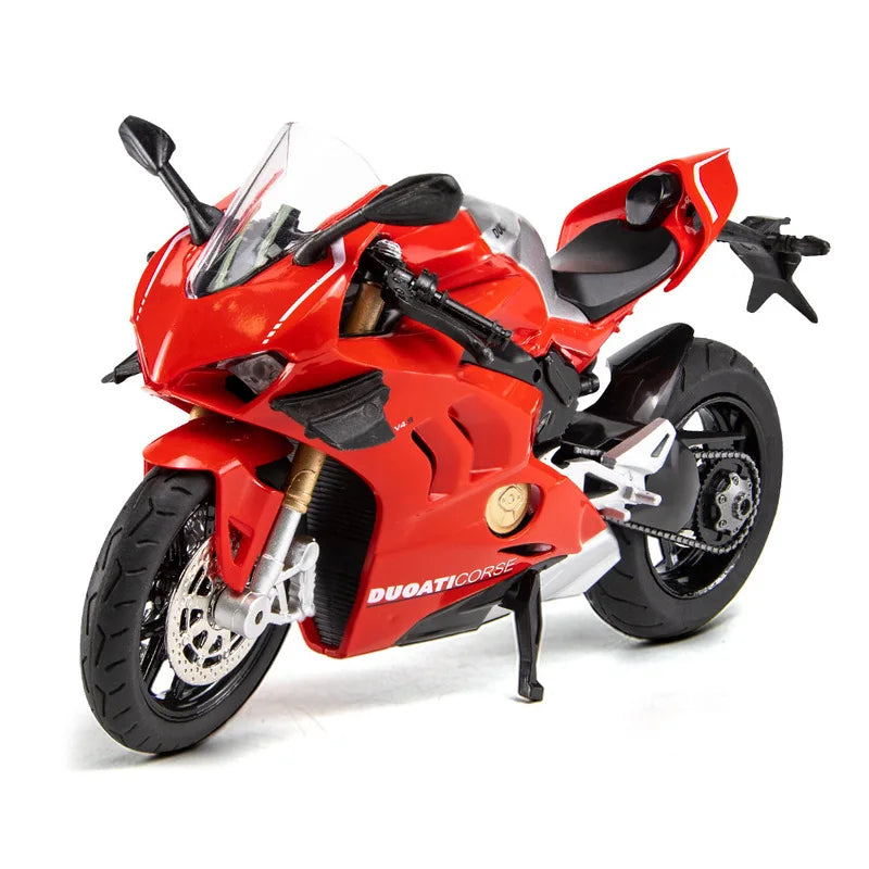 1:12 Ducati V4S Panigale Diecast Motorcycle Model Toy Replica with Sound & Light Birthday Gift Christmas Gift Collection Bike