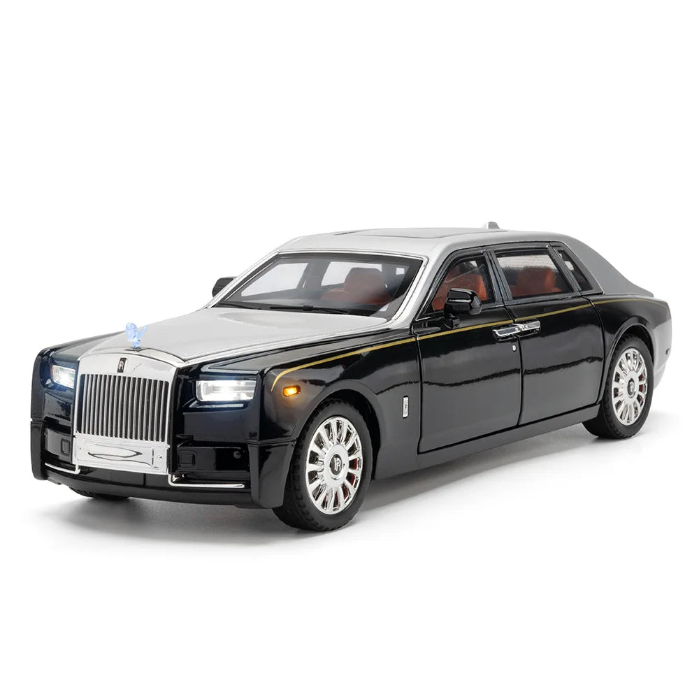 1:18 Rolls Royce Phantom Luxury Car Alloy Diecast Metal Model Sound & Light Pull Back Toy Trendy Ornaments for Friend Gift