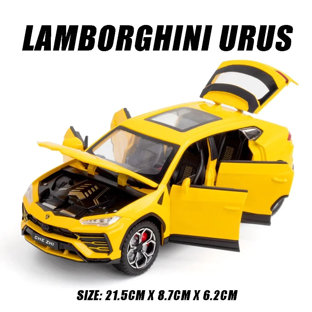 1:24 Scale Lambors URUS Alloy Model Car SUV Vehicle Diecast Toy Metal Collection Simulation Sound ＆ Light Toy Car for Children