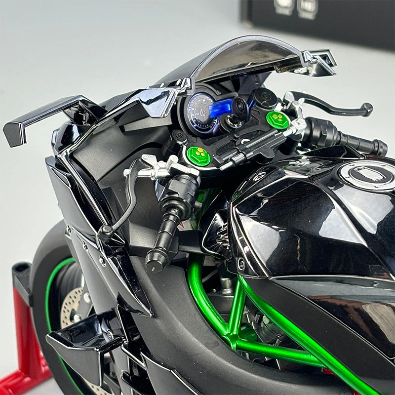 Spray 1:6 Kawasaki Racing Ninja 500 H2R Motorcycle Simulation Sound Light Fast and Furious Collection Modle Car Boys Gift
