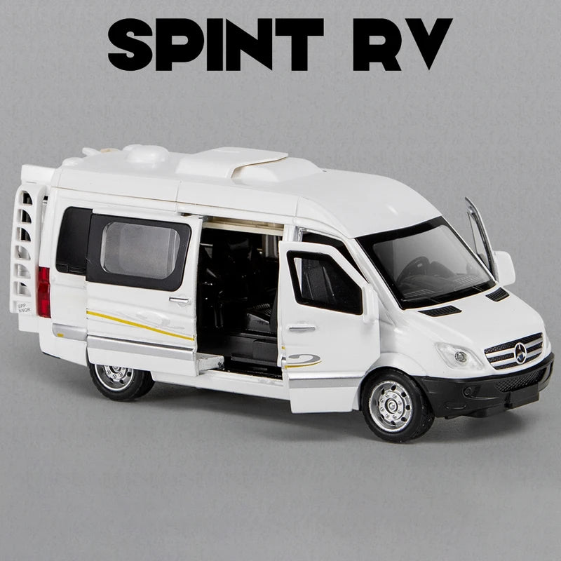 1:35Alloy Bus FORD Transit Van Sprinter Alloy Toy Car Diecast MPV Model Sound Light Pull Back Children Gift Boys for Toys